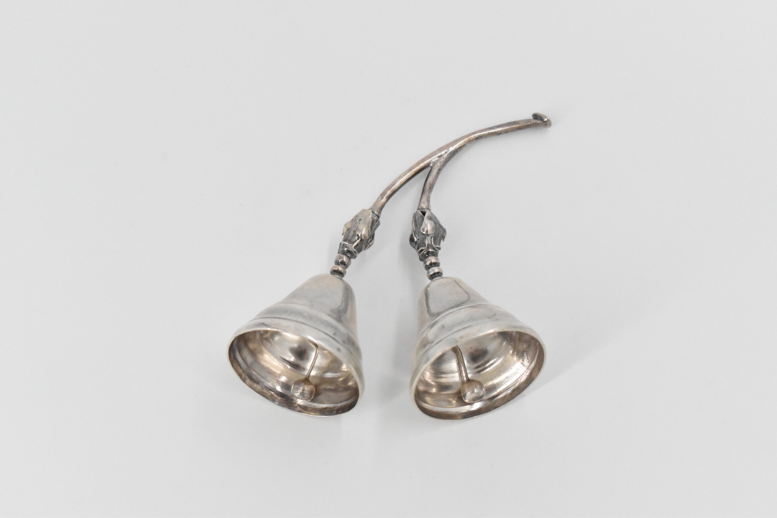 Sterling Silver F Ramirez Mexican Double Blossom Table Bell