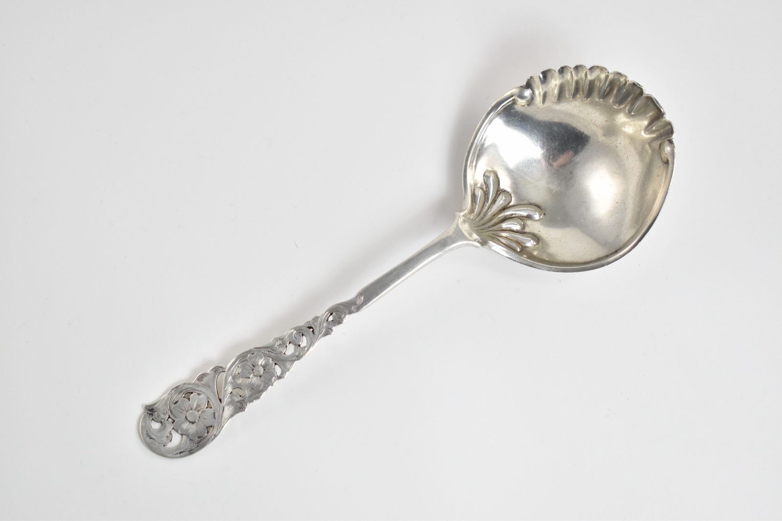 Sterling Silver Floral Engraved Gravy Sauce Ladle Spoon