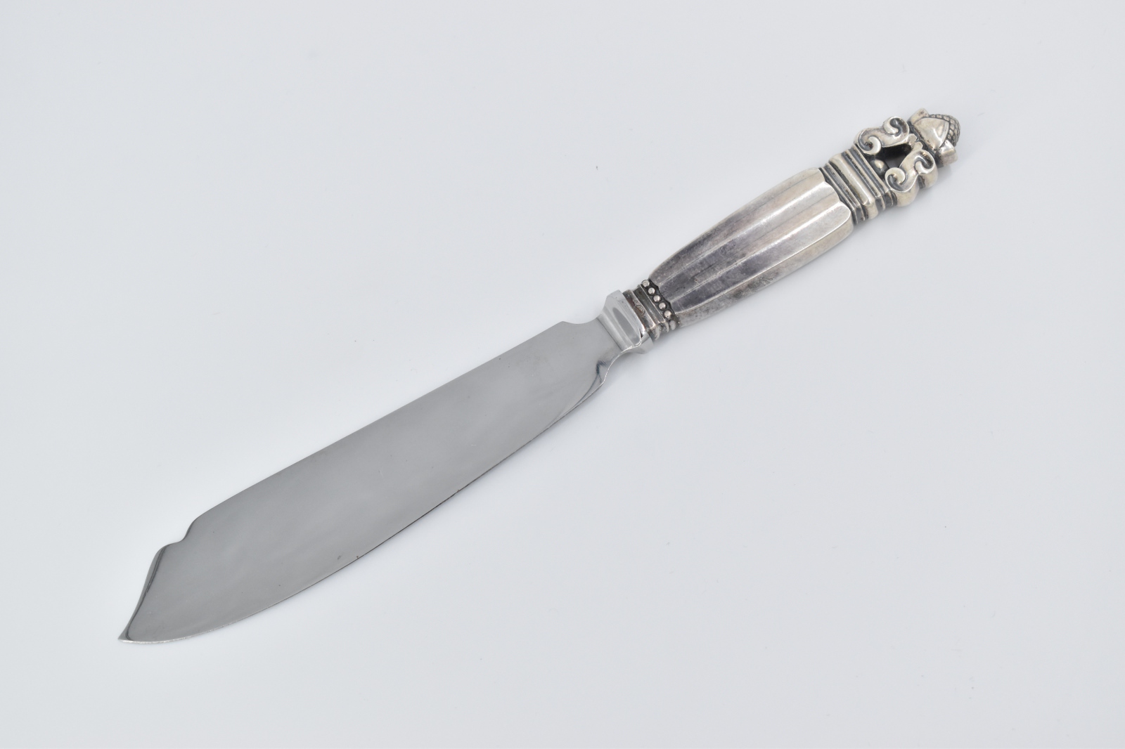 Sterling Silver Georg Jensen Acorn Cheese Slice Slicer Knife