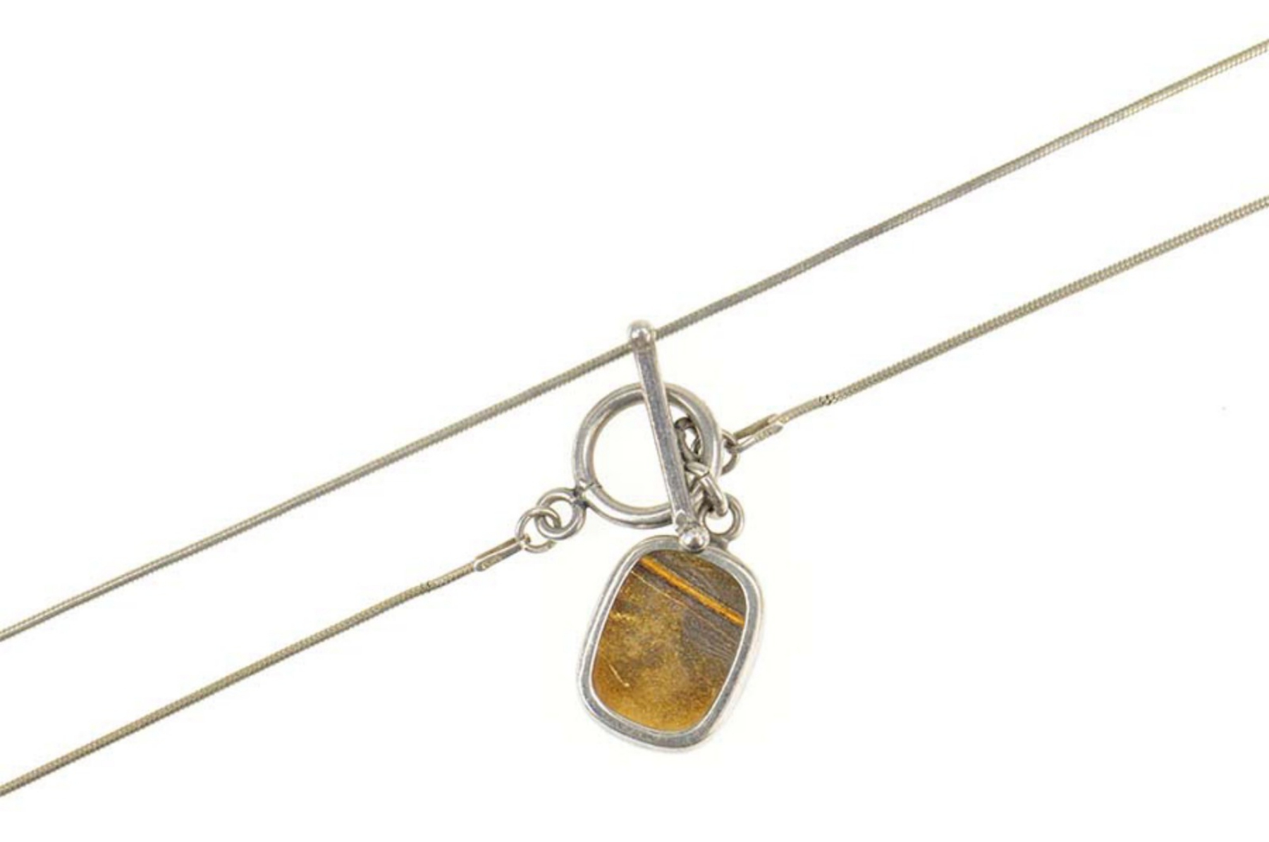 Sterling Silver Glass Encased Butterfly Wing Snake Chain Necklace 16.25"