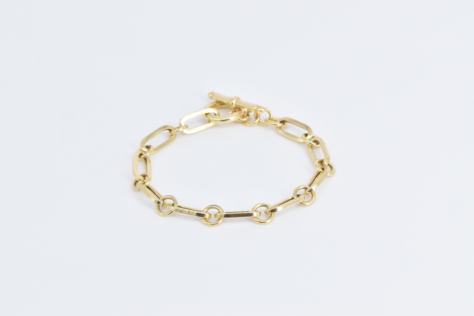 Sterling Silver Gold Plated Thick Paperclip Chain Oval Link Bracelet 7.25"