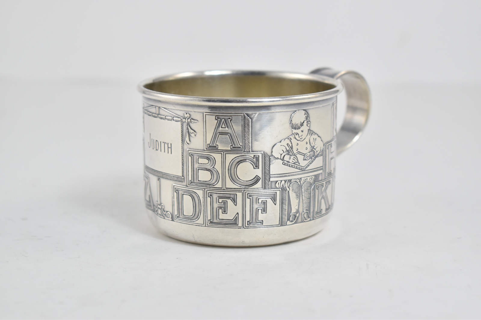 Sterling Silver Gorham Baby Cup Alphabet Children Letters