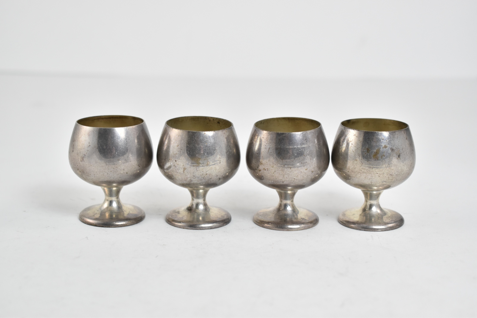 Sterling Silver Gorham Sterling Set of Four Rounded Cordial Cups