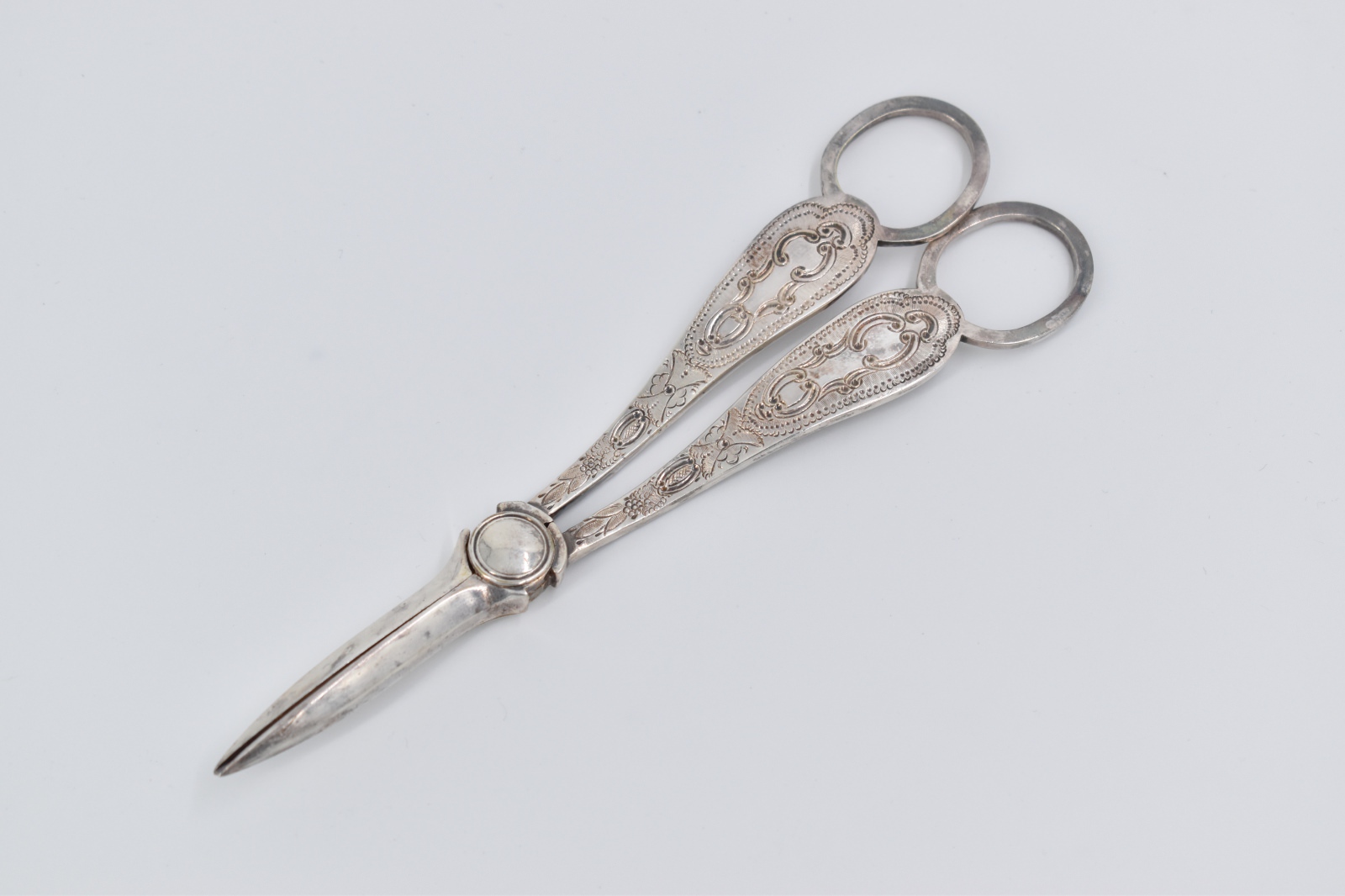 Sterling Silver Grape Shears Scissors Vintage Engraved