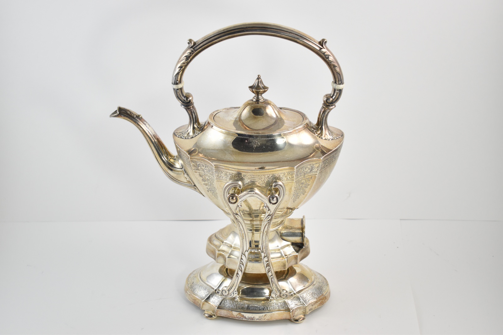 Sterling Silver Kensington Int'l. Teapot With Stand Electric Burner