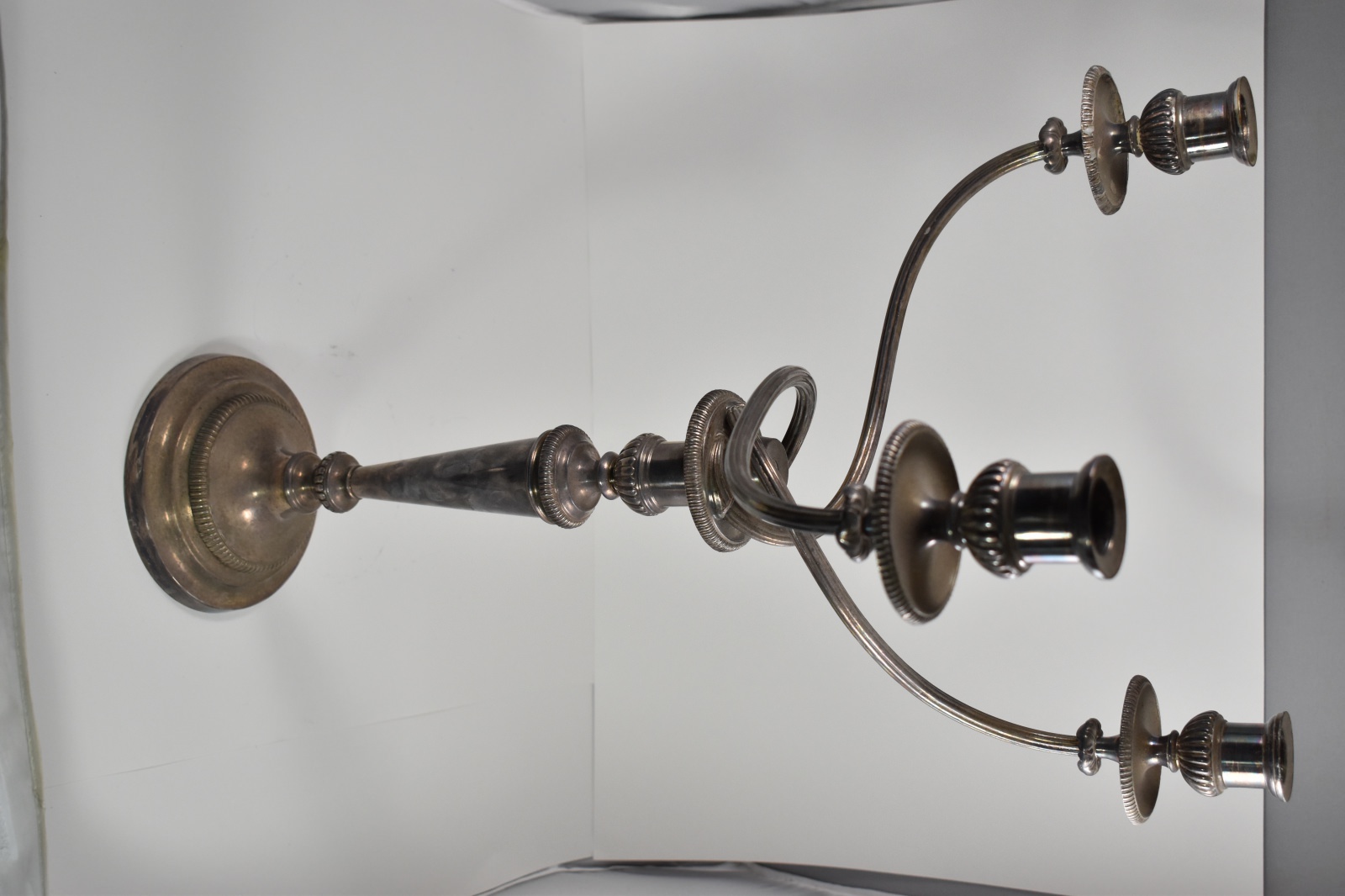 Sterling Silver Massive Ornate Swirl Candelabra