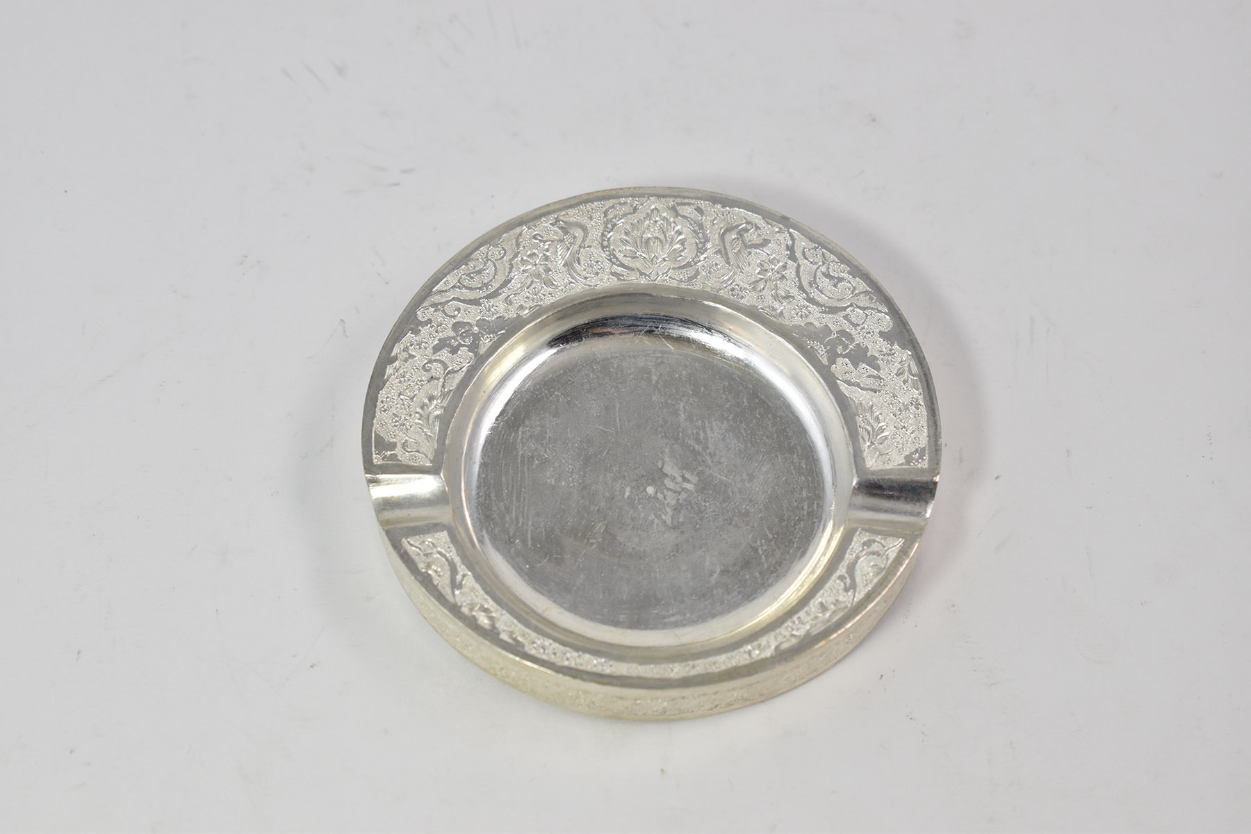 Sterling Silver Middle Eastern Ornate Floral Arabesque Ash Tray