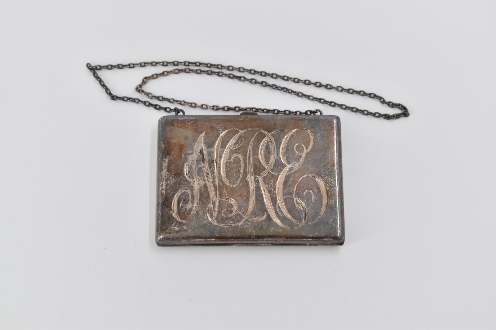 Sterling Silver Monogrammed Coin Purse Silk Lined Wallet Clutch