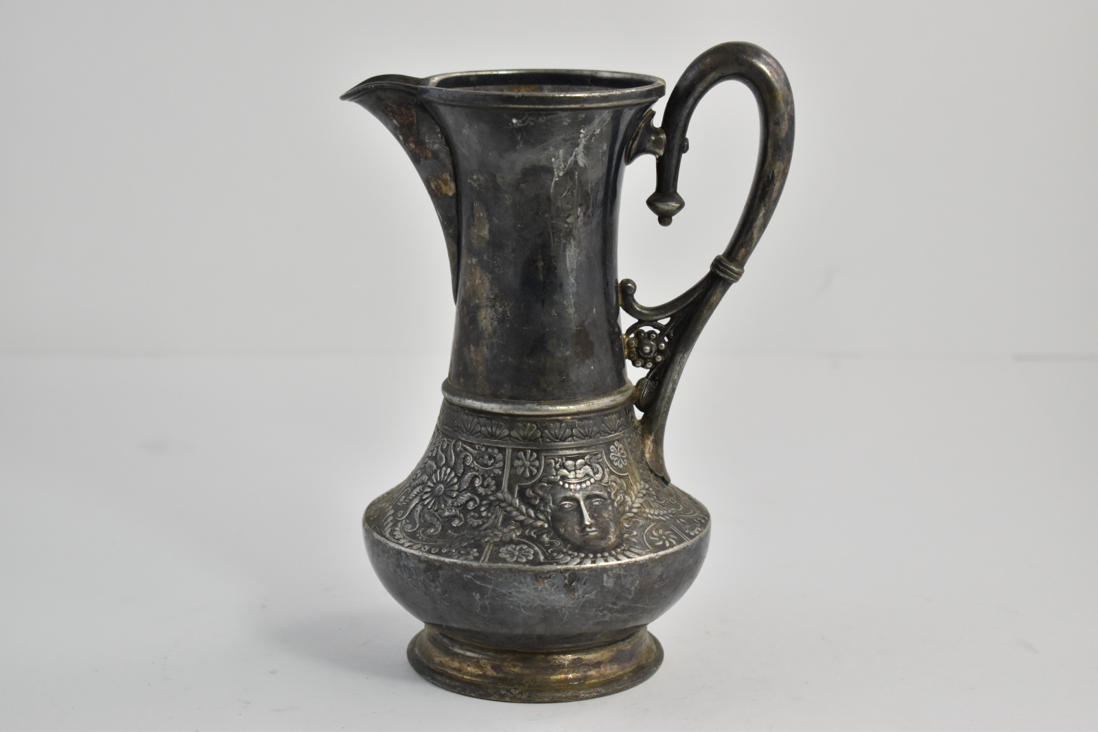 Sterling Silver Ornate Greek Mythology Motif Pitcher Creamer