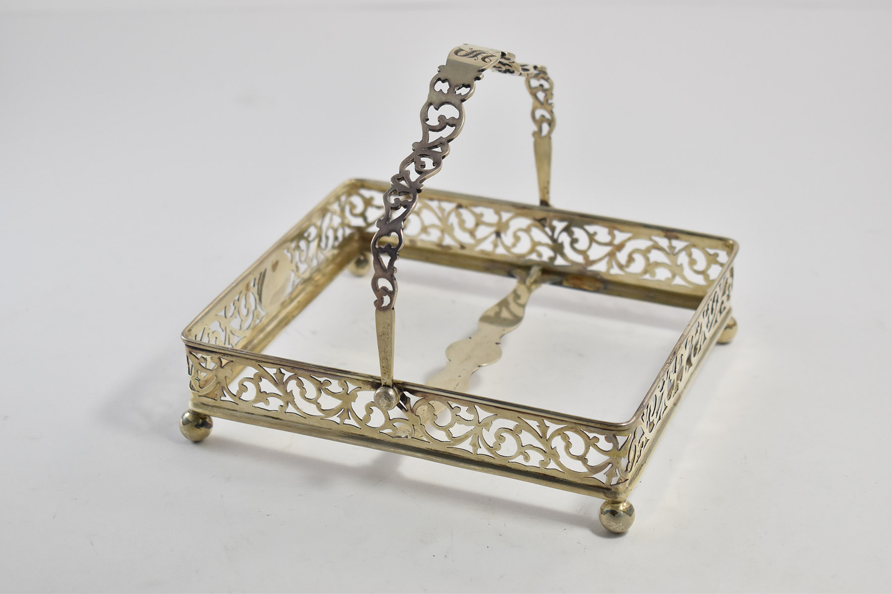 Sterling Silver Ornate Pierced Scroll Filigree Napkin Basket