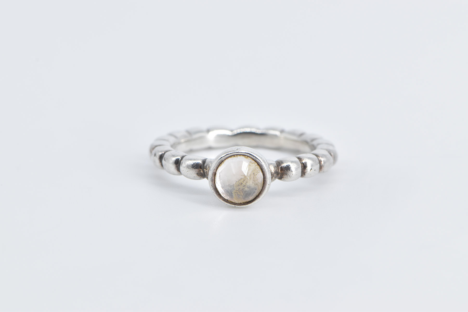 Sterling Silver Pandora Sweet Dreams Quartz Bubble Ring, Size 7