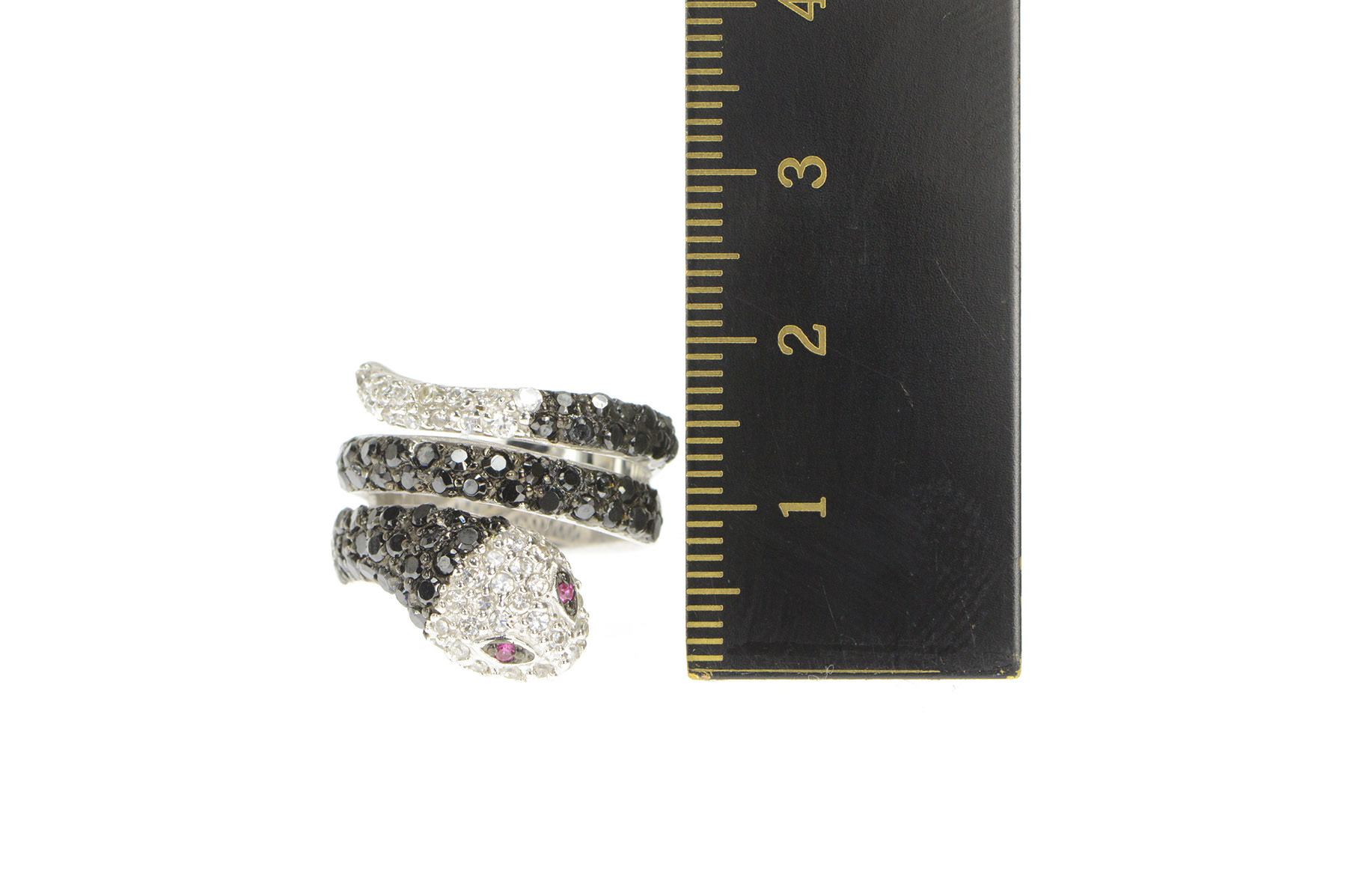 Elegant Snake Pave CZ Silver Ring