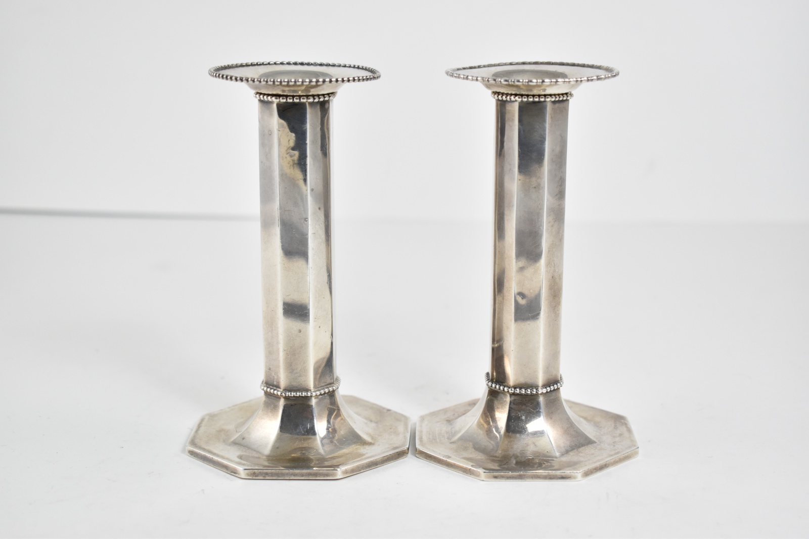 Sterling Silver Rand & Crane Set of Candle Sticks (2x)