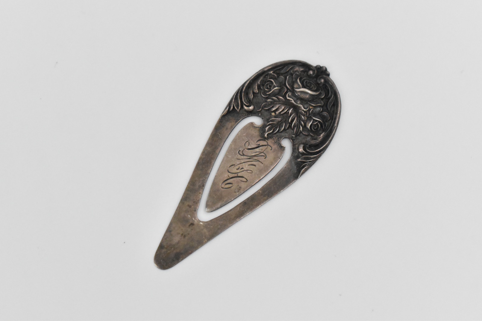 Sterling Silver S Kirk & Son Floral Rose Monogram Book Mark