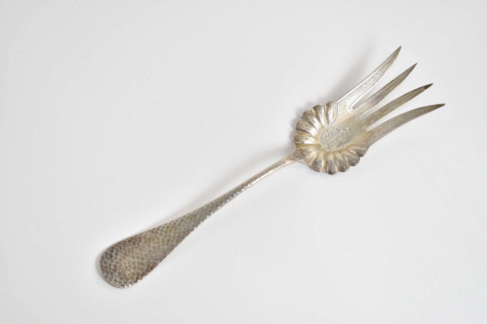 Sterling Silver Schulz & Fischer Ornate Serving Fork