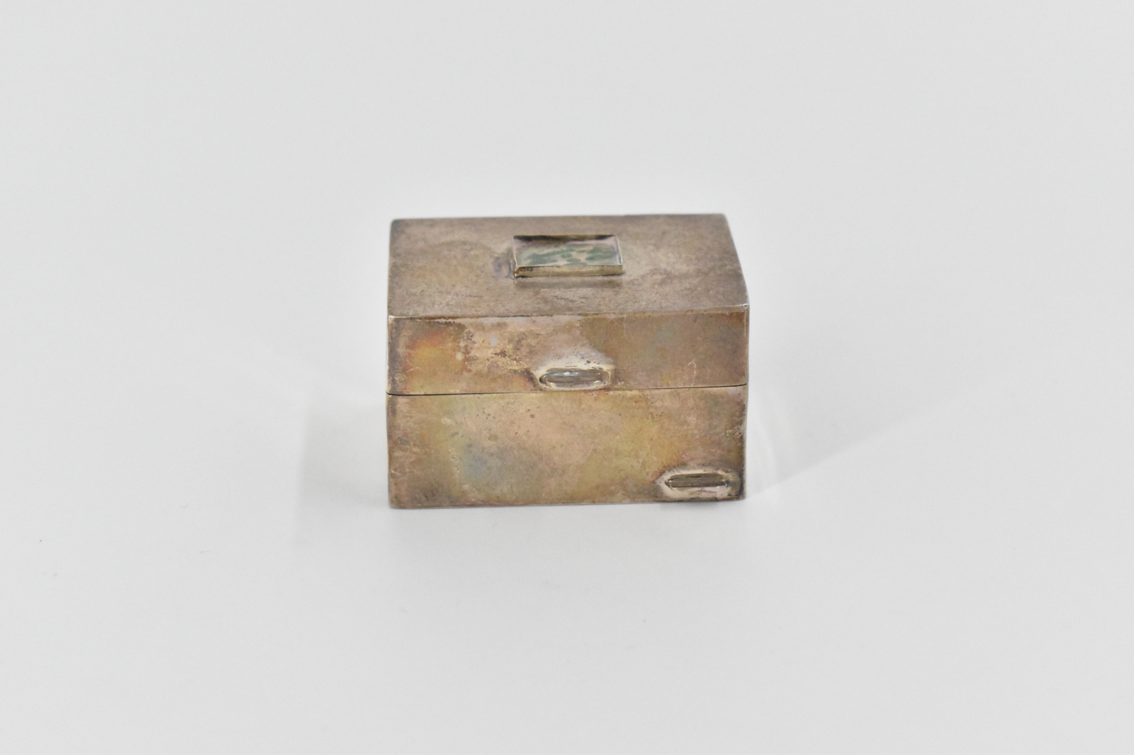 Sterling Silver Square Vintage Hand Made Trinket Pill Box