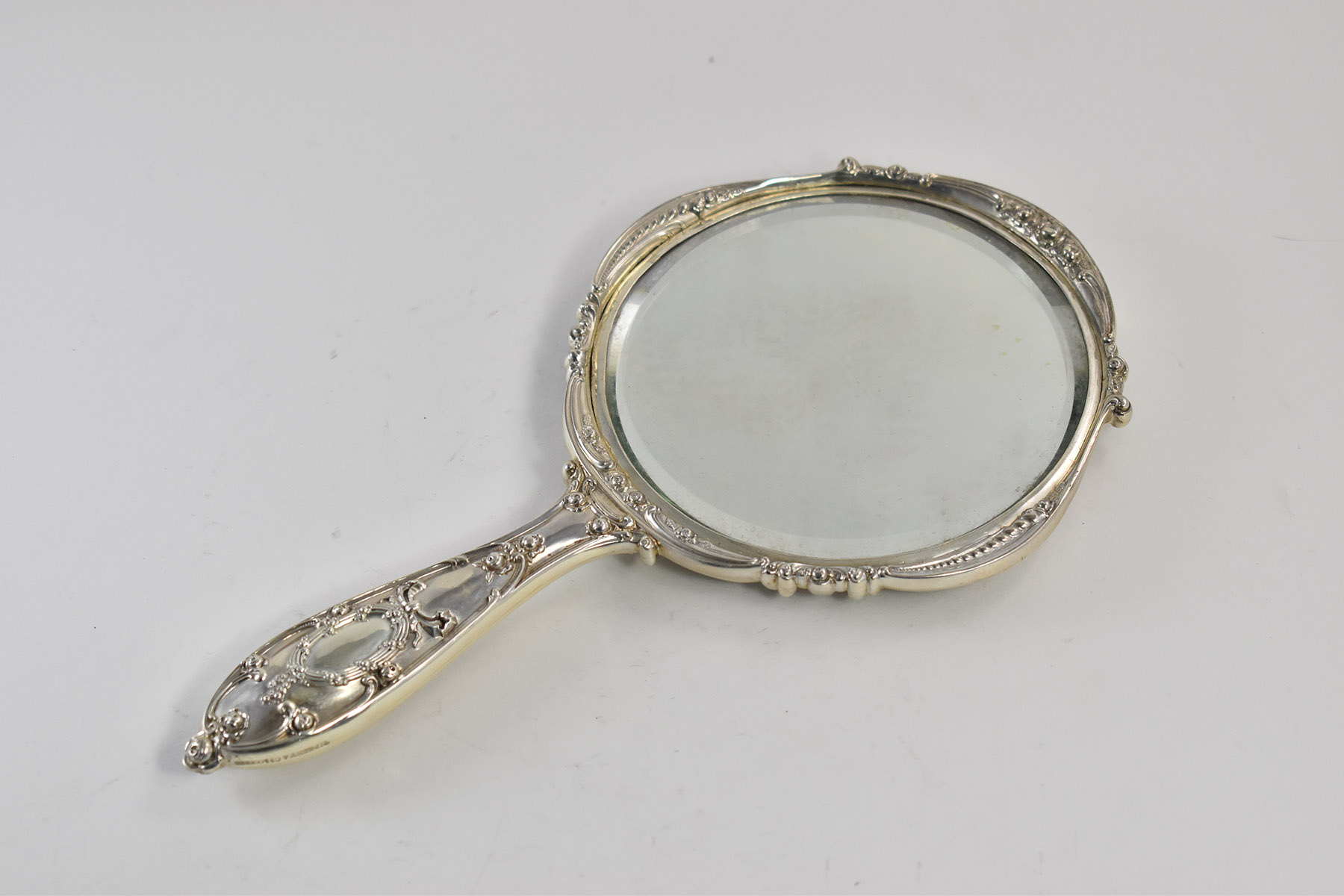 Sterling Silver Tiffany & Co. Cherub Antique Hand Mirror