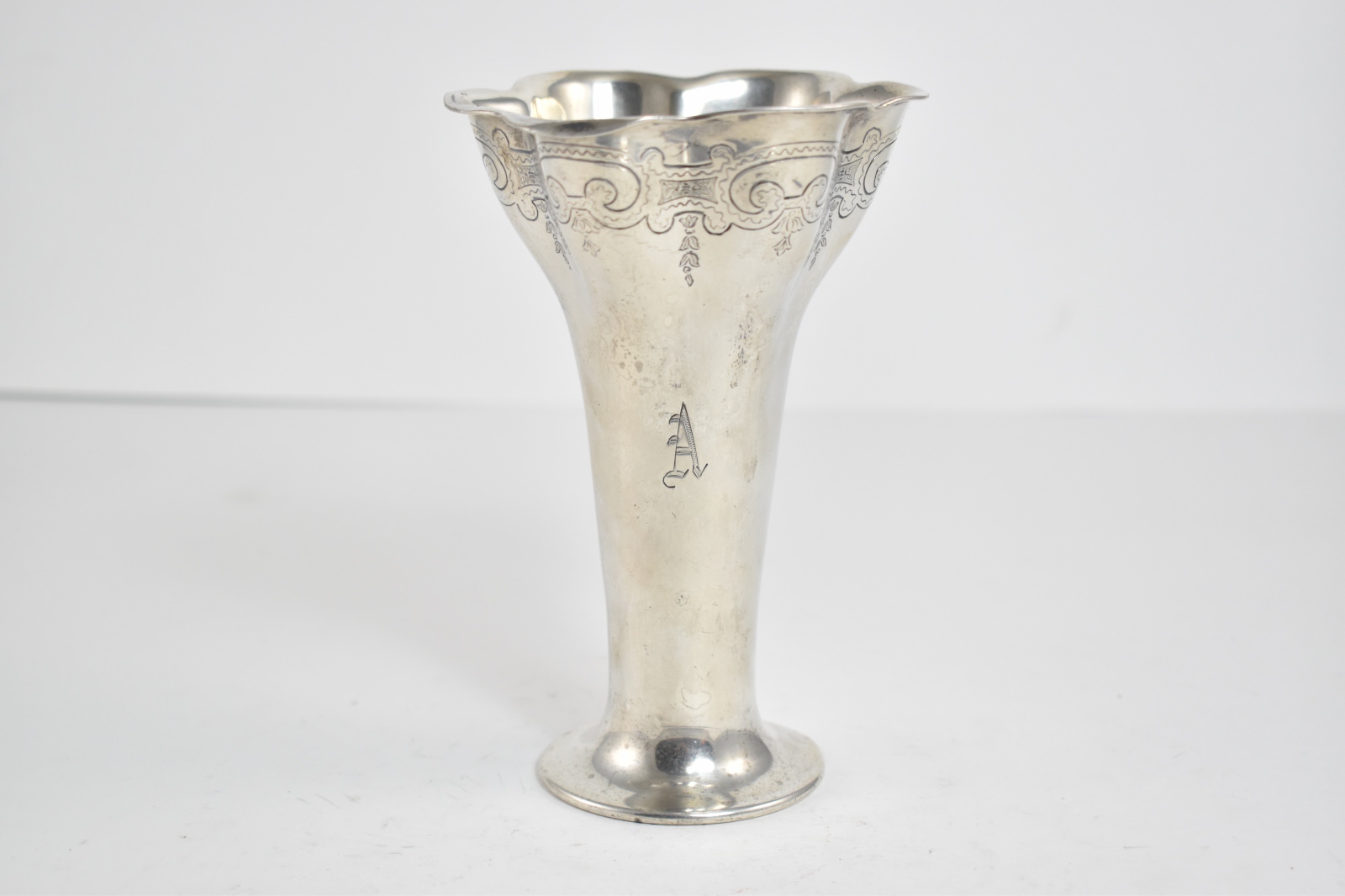 Sterling Silver Tiffany & Co Makers Scalloped Vase