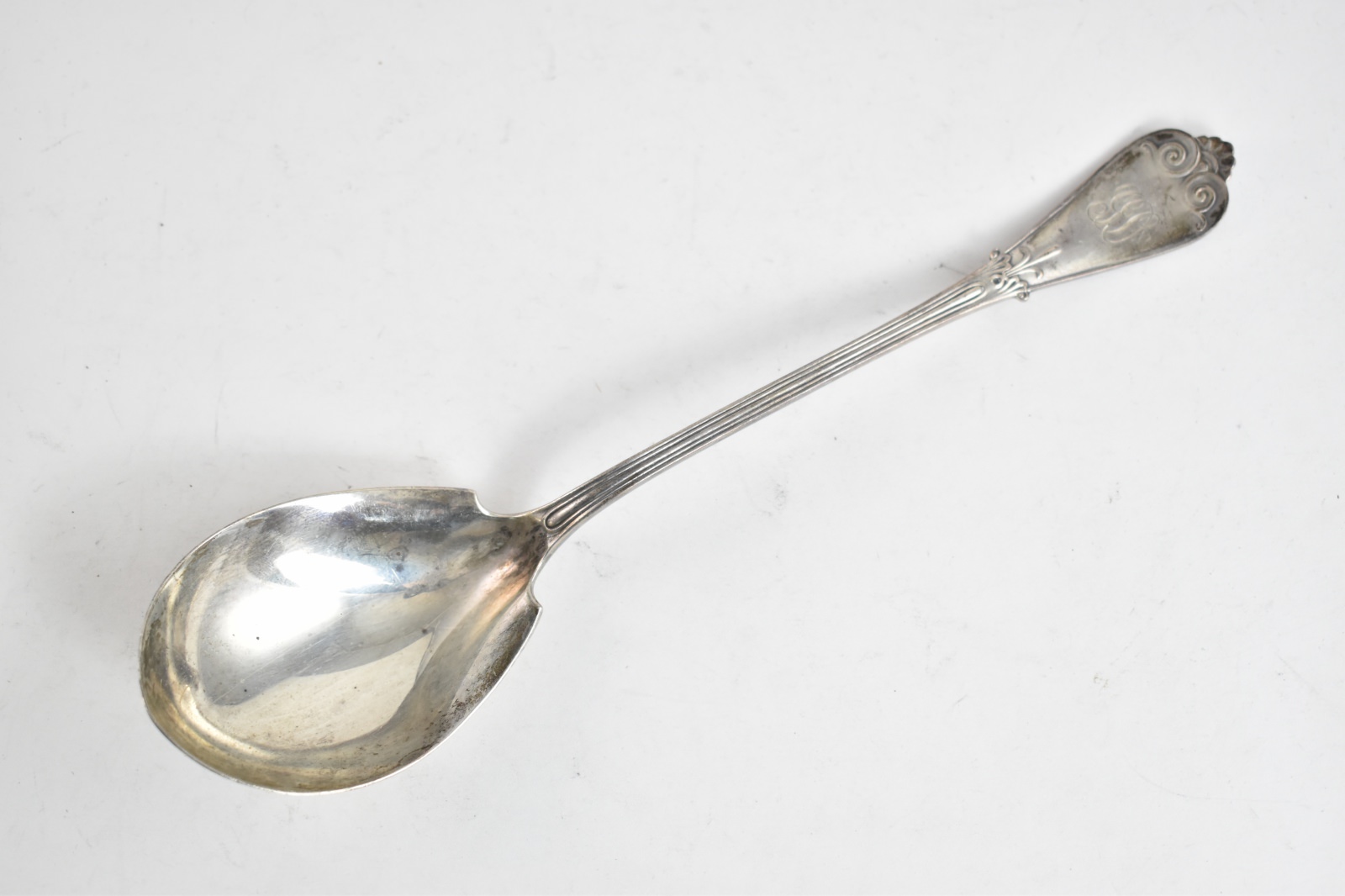 Sterling Silver Tiffany & Co Tiffany Pattern Monogram 10.25" Serving Spoon