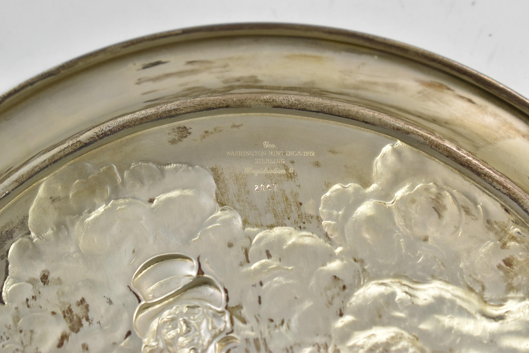 Sterling Silver Uncle Sam Arsenal of Democracy Commemorative Plate