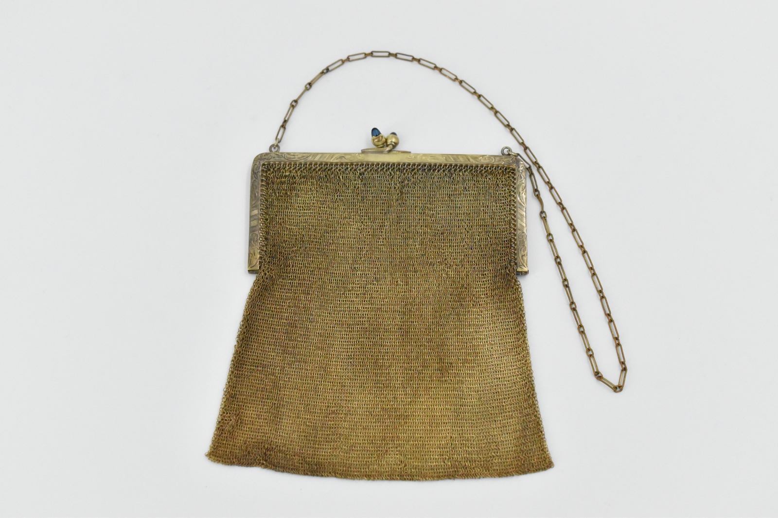 Sterling Silver Whiting & Davis Co Soldered Mesh Vermeil Purse Hand Bag