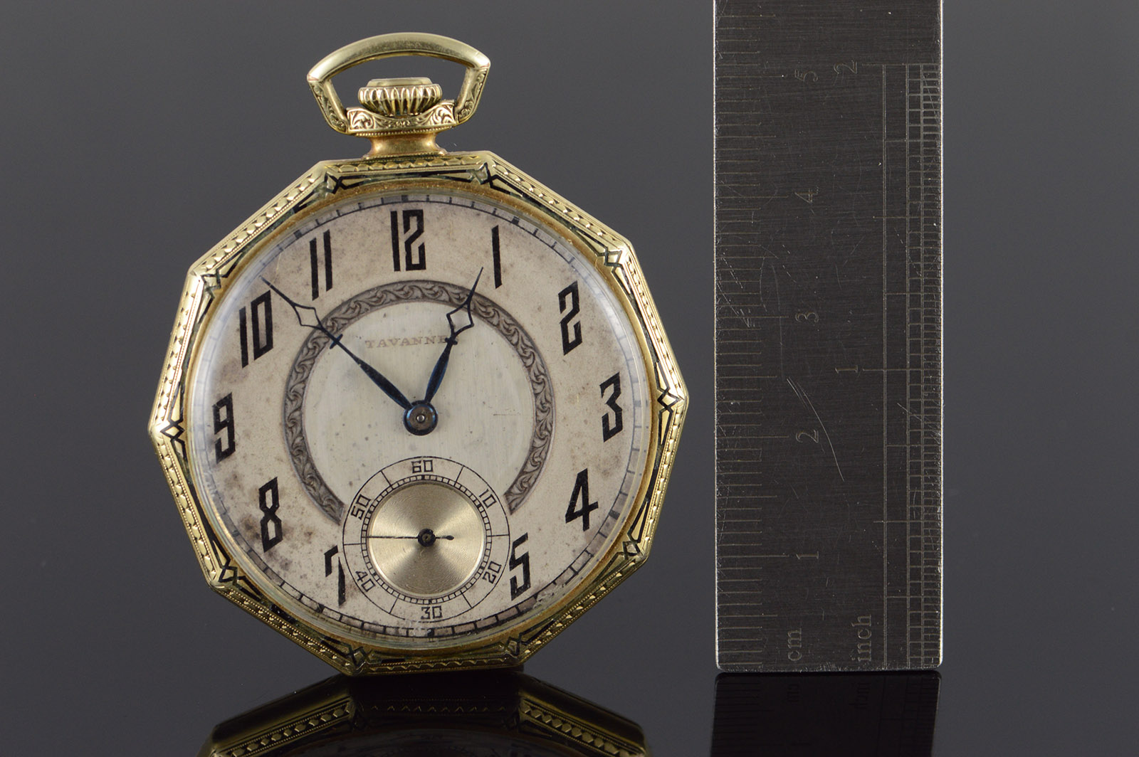 Tavannes Watch Co Vintage Swiss 17 Jewel 42mm Case Pocket Watch