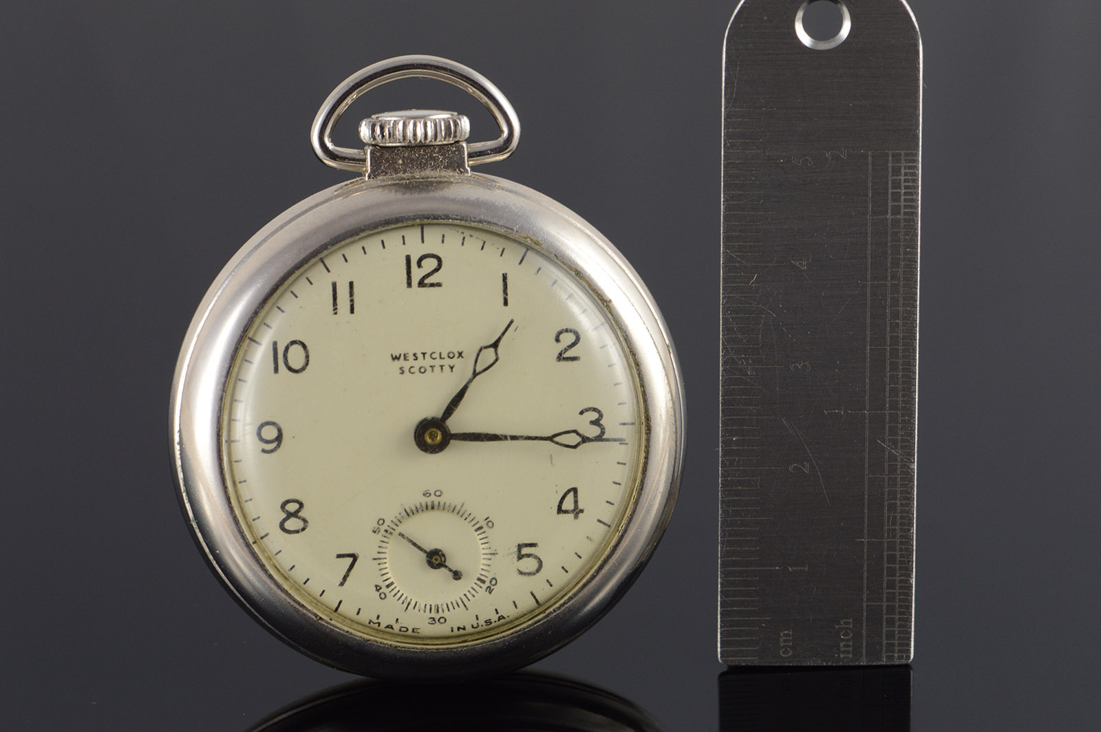 Westclox Scotty "Dollar" Vintage 50mm Case Pocket Watch Property Room