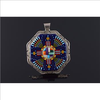 Sterling Silver Ronnie Ramil Glodove Native American Ornate  Charm/Pendant