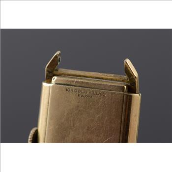 10 Gold Filled Vintage Bulova 32x22mm Square Mechanical Wrist Watch