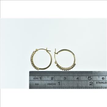 10K 0.25 Ctw Diamond Classic Round 17.4mm Hoop Yellow Gold Earrings