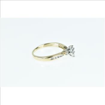 10K 0.25 Ctw Diamond Cluster Vintage Promise Yellow Gold Ring, Size 9
