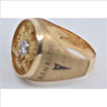 10K 0.30 Ct Diamond Pontiac Master Sales Guild Yellow Gold Ring, Size 10.75