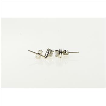 10K 0.30 Ctw Diamond Classic Simple Stud White Gold Earrings