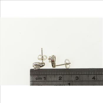 10K 0.30 Ctw Diamond Classic Simple Stud White Gold Earrings