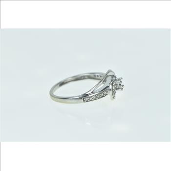 10K 0.30 Ctw Diamond Swirl Promise Engagement White Gold Ring, Size 7.25