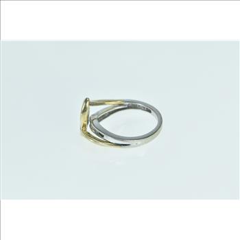 10K 0.33 Ctw Diamond Two Tone Engagement White Gold Ring, Size 7