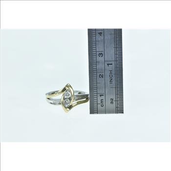 10K 0.33 Ctw Diamond Two Tone Engagement White Gold Ring, Size 7