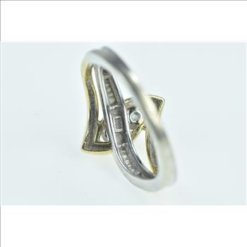 10K 0.33 Ctw Diamond Two Tone Engagement White Gold Ring, Size 7