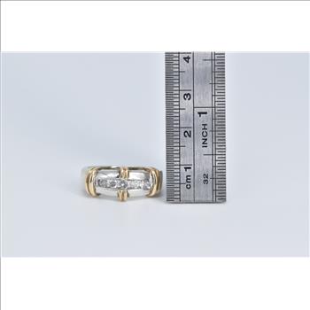 10K 0.35 Ctw Natural Diamond Wedding Band White Gold Ring, Size 8.5