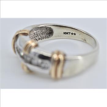 10K 0.35 Ctw Natural Diamond Wedding Band White Gold Ring, Size 8.5