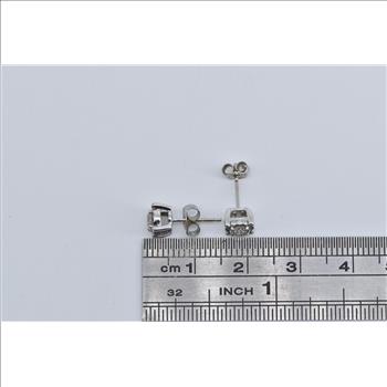 10K 0.40 Ctw Diamond Solitaire Classic Stud White Gold Earrings