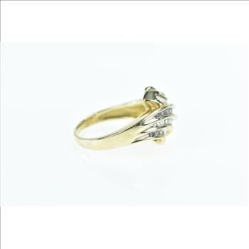 10K 0.45 Ctw Diamond Wavy Channel Band Yellow Gold Ring, Size 8.5