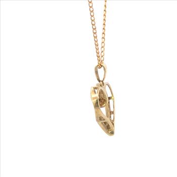 10K 0.50 Ctw Diamond Heart Love Symbol Yellow Gold Pendant