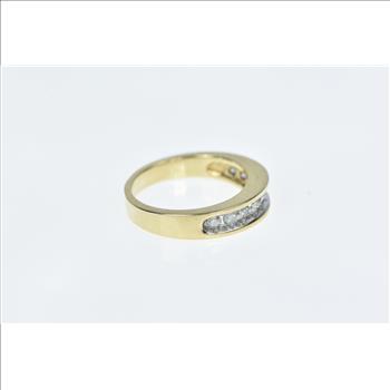 10K 0.60 Ctw Diamond Classic Wedding Band Yellow Gold Ring, Size 7.25