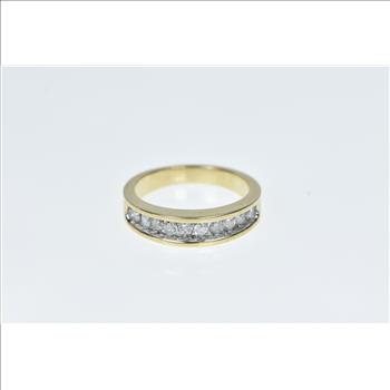 10K 0.60 Ctw Diamond Classic Wedding Band Yellow Gold Ring, Size 7.25
