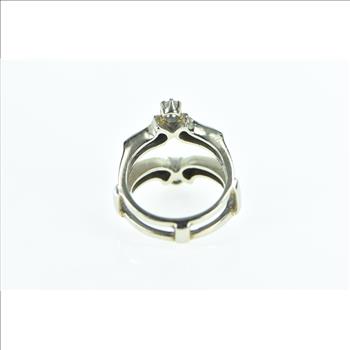 10K 0.65 Ctw Diamond Wrap Wedding Band White Gold Ring, Size 6.25