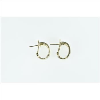 10K 0.72 Ctw Diamond Squared French Clip Hoop Yellow Gold Earrings