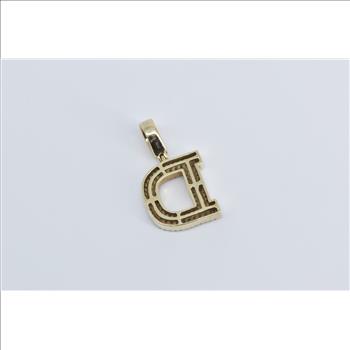 10K 0.75 Ctw D Diamond Encrusted Monogram Initial Yellow Gold Pendant