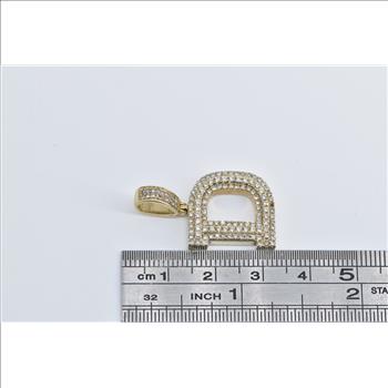 10K 0.75 Ctw D Diamond Encrusted Monogram Initial Yellow Gold Pendant