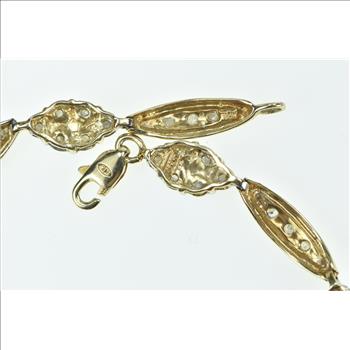10K 0.94 Ctw Diamond Cluster Vintage Fashion Yellow Gold Bracelet 7.25